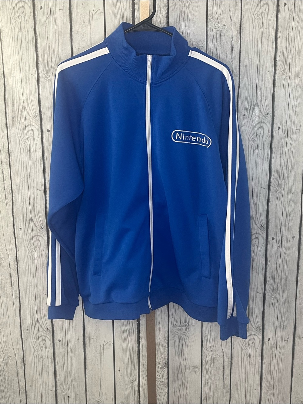Nintendo World Champion 1985 NES Controller Blue Track Jacket Vintage Y2K M